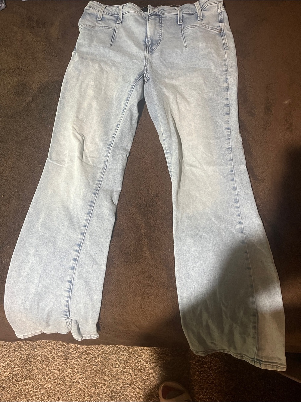 Men's Light Blue Wide-Leg Flare Jeans